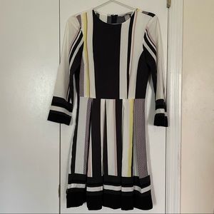 H&M multi-color patterned long sleeve dress size 0